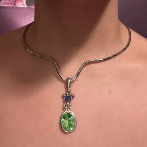 ✨ 925 Silver Collar Necklace with opal and peridot ✨